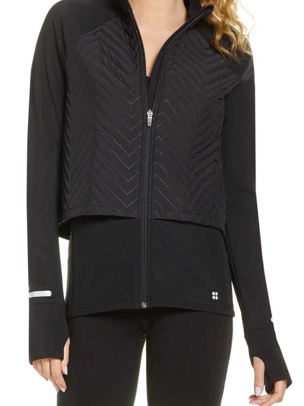 Sweaty Betty Fast Track Quilted Running Jacket Black Size S
